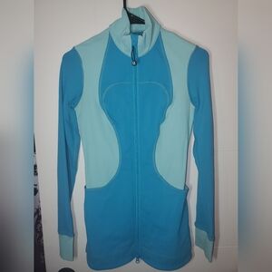 Rare Lululemon Zip Down Slit  Back Blue Jacket Size 4